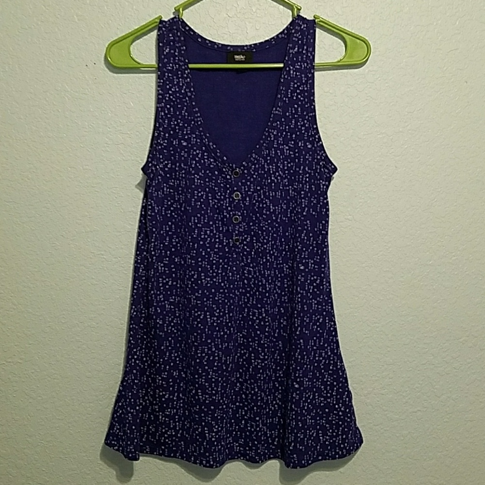 Purple button down tank top